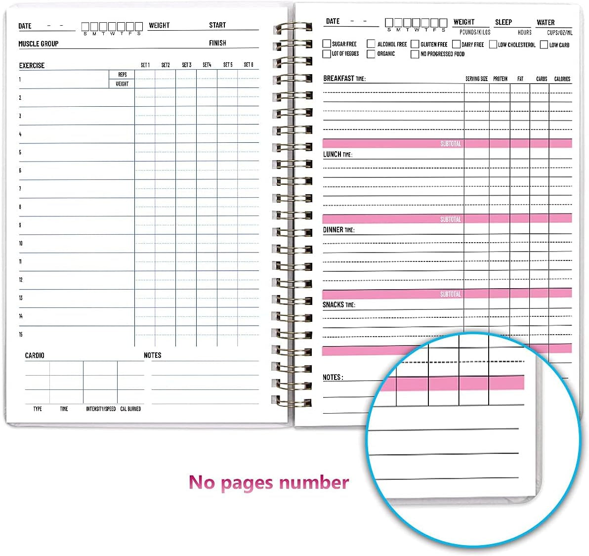 Food Journal Fitness Journal Weight Loss Journal Wellness Workout Log Diary Not