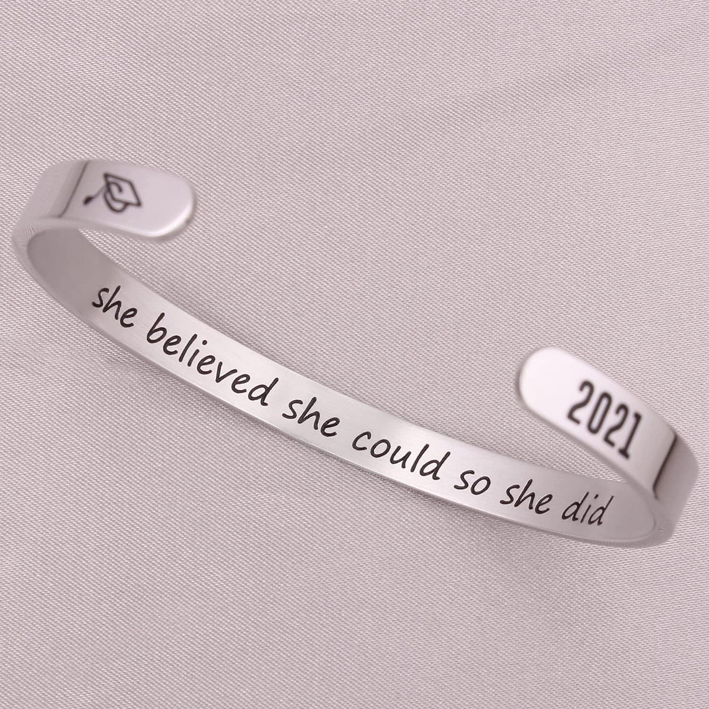 Inspirational Cuff Bracelet Bangle for Women Teen Girls - Birthday Jewelry Quotes - Friend Gift for Her Mom
