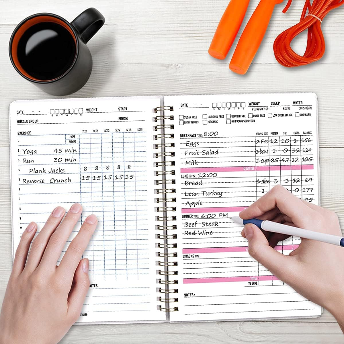 Food Journal Fitness Journal Weight Loss Journal Wellness Workout Log Diary Not