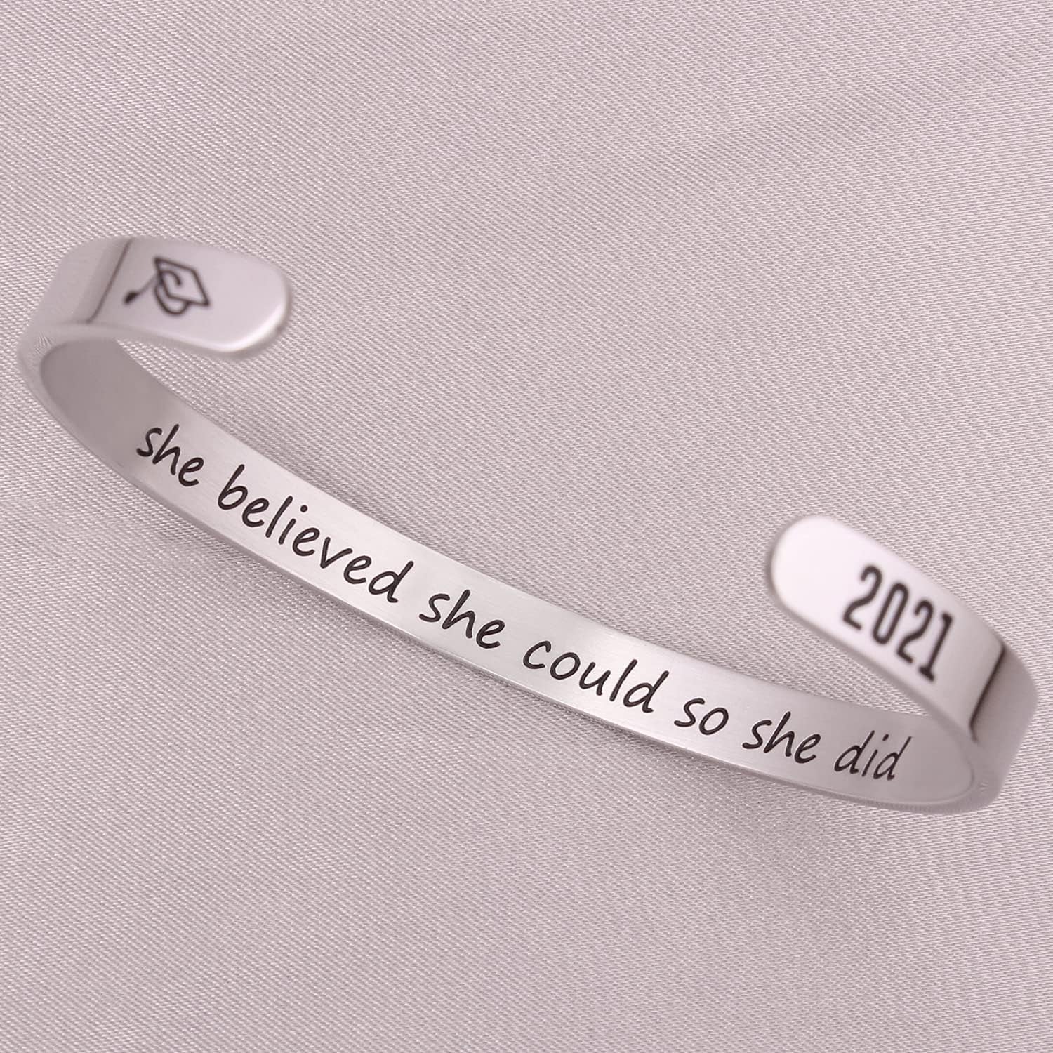 Inspirational Cuff Bracelet Bangle for Women Teen Girls - Birthday Jewelry Quotes - Friend Gift for Her Mom
